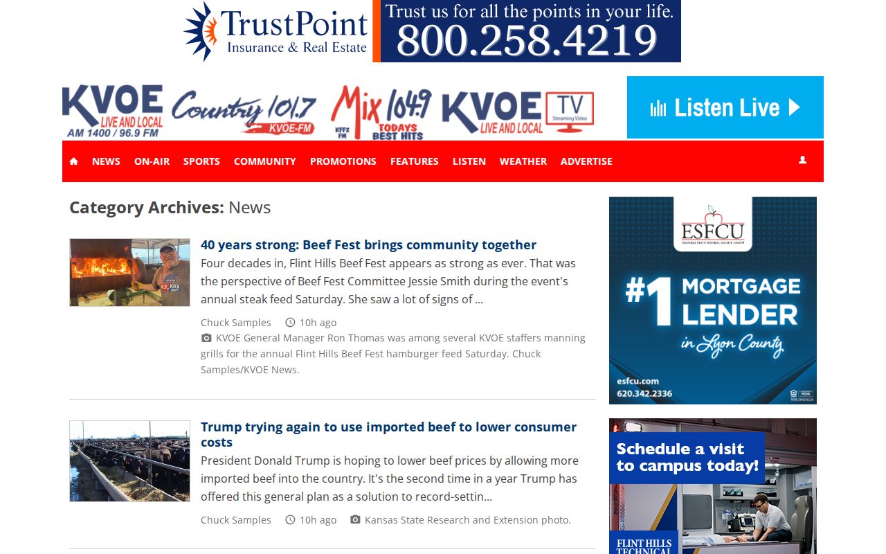 KVOE Lyon County crime and court news section