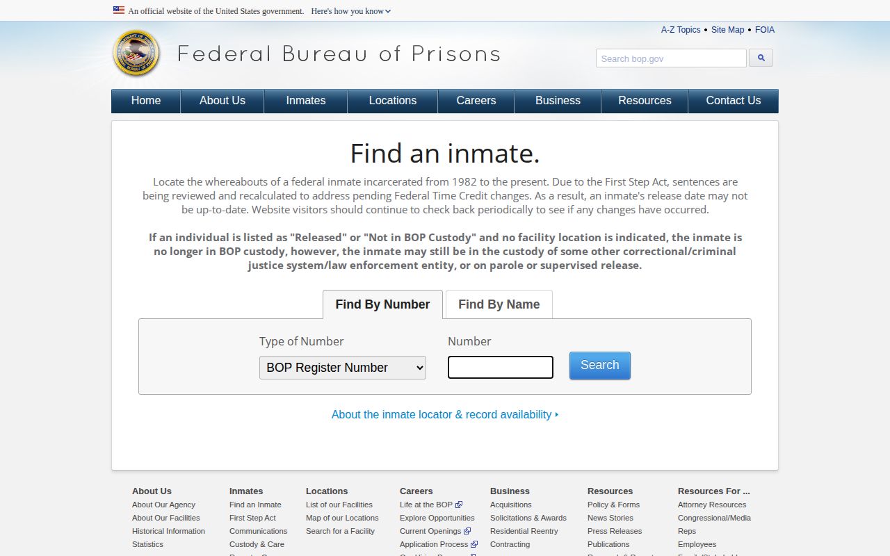Federal custody locator used after a Lyon County wanted inquiry